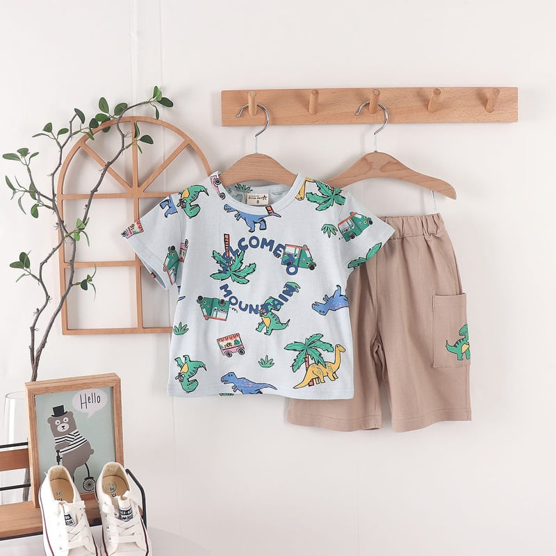 Olive denim - Korean Children Fashion - #childrensboutique - Jurassic Tee - 9