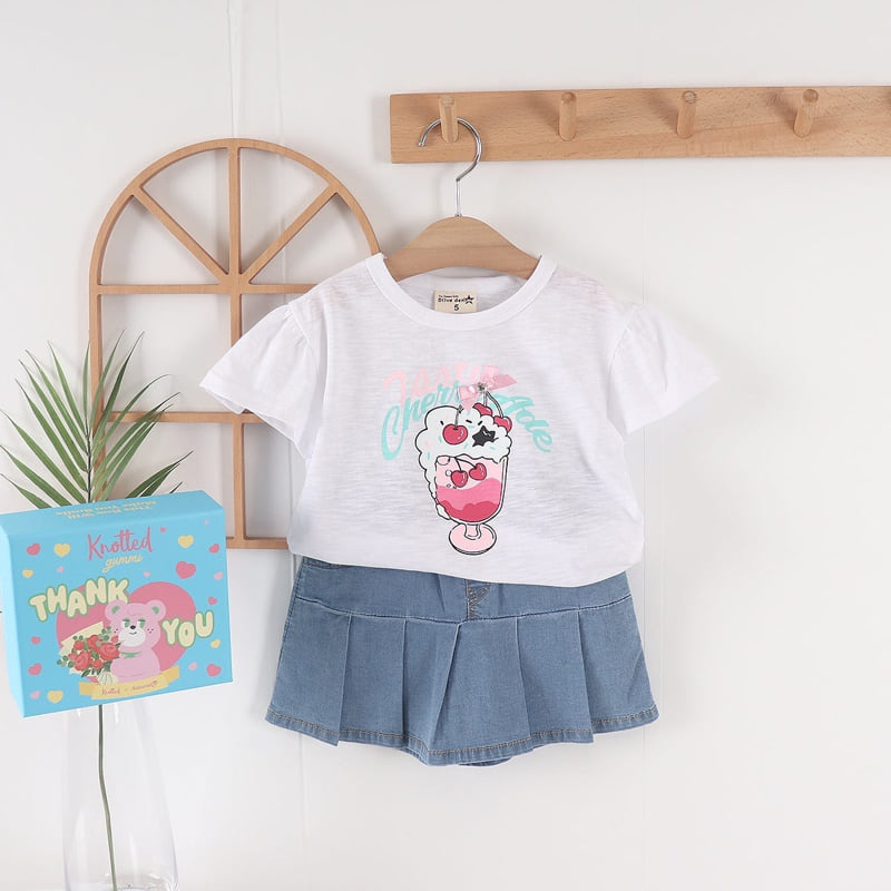 Olive denim - Korean Children Fashion - #childrensboutique - Parfait Tee - 6