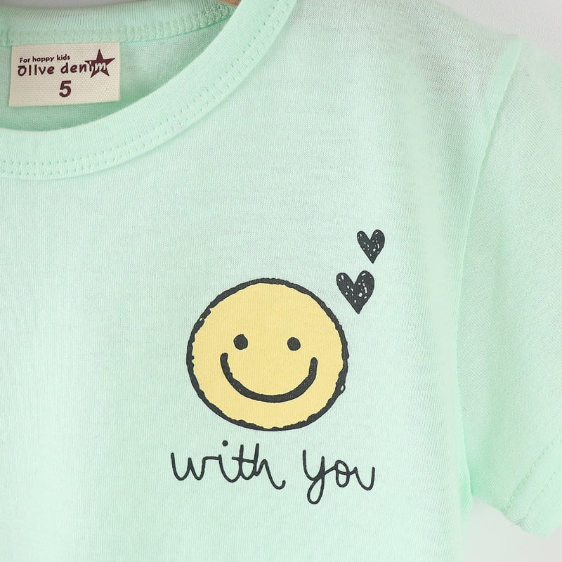 Olive denim - Korean Children Fashion - #designkidswear - Smile Tee - 7