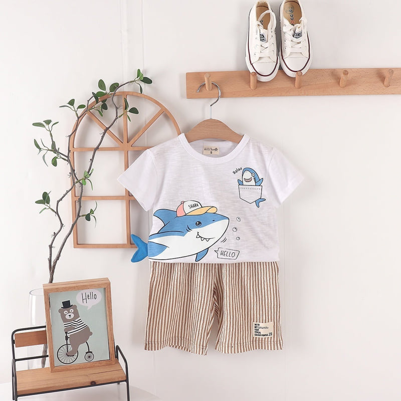 Olive denim - Korean Children Fashion - #designkidswear - Shark Tail Tee - 6