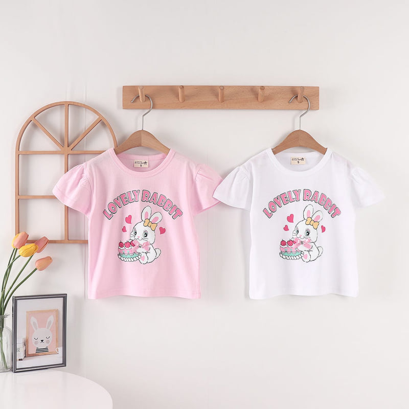 Olive denim - Korean Children Fashion - #designkidswear - Lovely Rabbit Tee