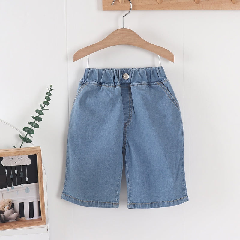 Olive denim - Korean Children Fashion - #designkidswear - Denim Shorts - 3