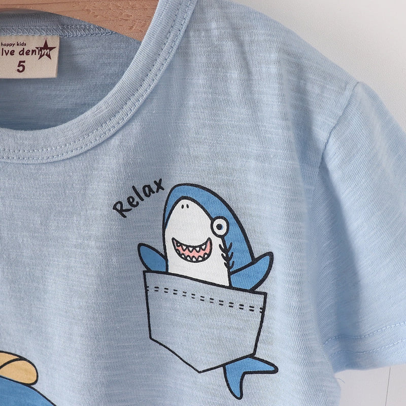 Olive denim - Korean Children Fashion - #discoveringself - Shark Tail Tee - 7