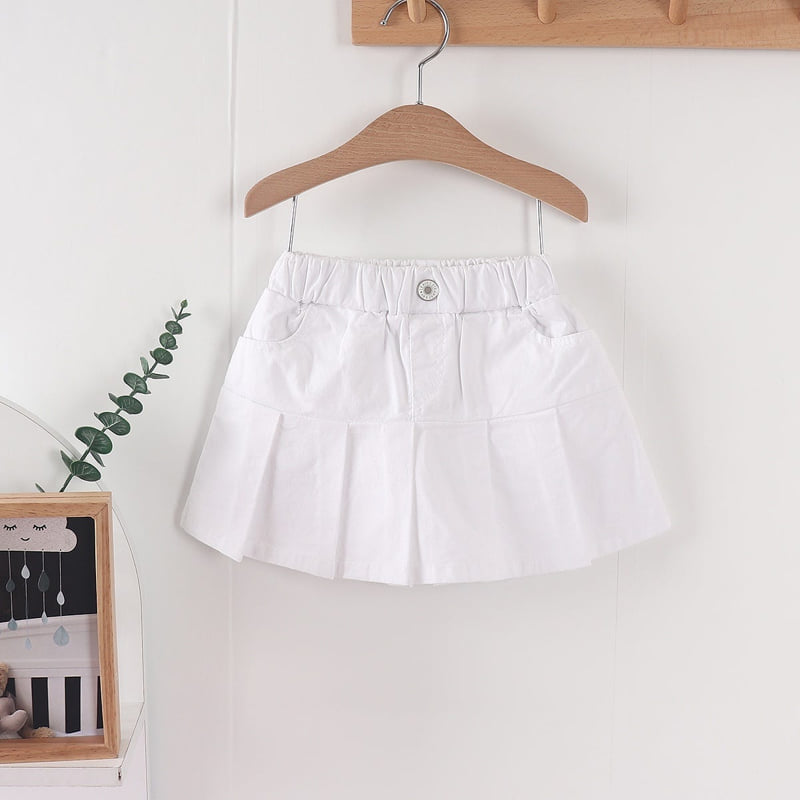 Olive denim - Korean Children Fashion - #discoveringself - Cotton Skirt Shorts - 8