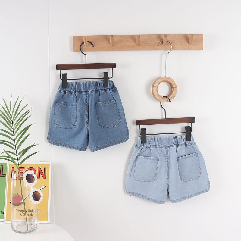 Olive denim - Korean Children Fashion - #discoveringself - Denim Smile Embroidery Pants - 3