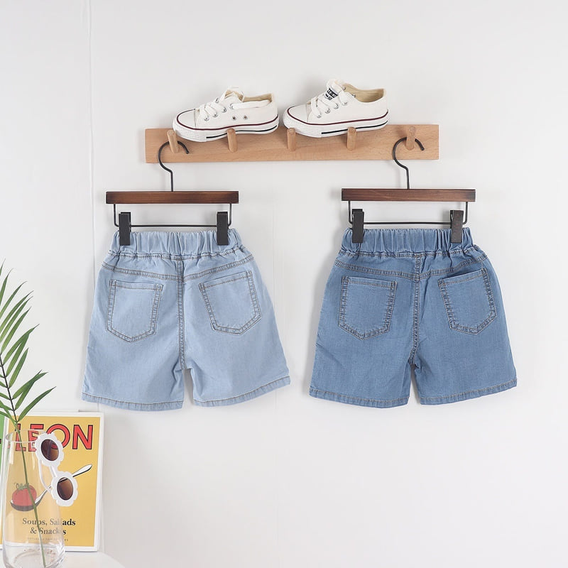 Olive denim - Korean Children Fashion - #discoveringself - Denim Front Pocket Embroidery Pants - 2