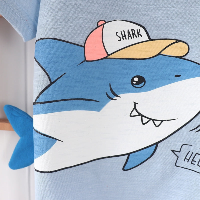Olive denim - Korean Children Fashion - #fashionkids - Shark Tail Tee - 8