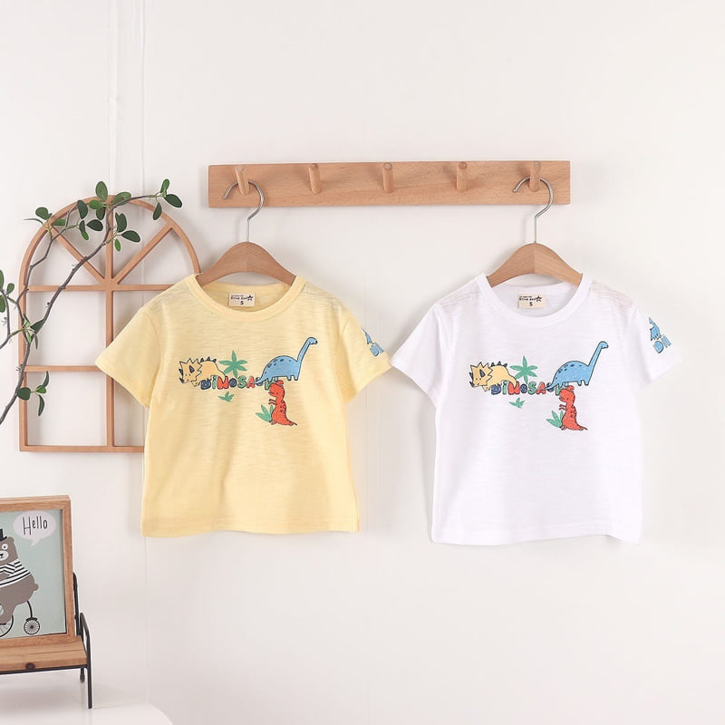 Olive denim - Korean Children Fashion - #fashionkids - Dino Tee