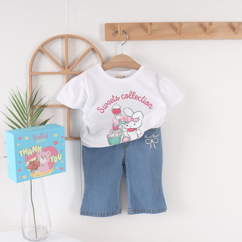 Olive denim - Korean Children Fashion - #fashionkids - Denim Ribbed Shorts - 6
