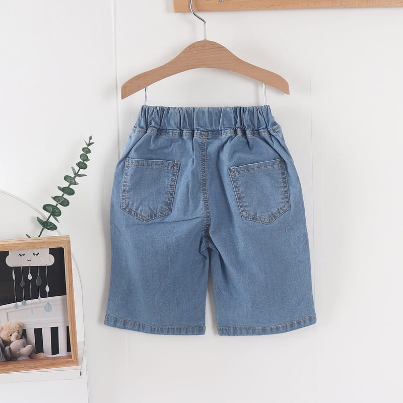 Olive denim - Korean Children Fashion - #fashionkids - Denim Shorts - 5