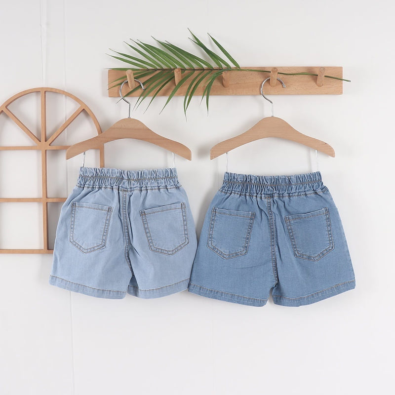 Olive denim - Korean Children Fashion - #fashionkids - Denim Embroidery Pants - 2
