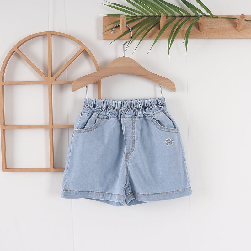 Olive denim - Korean Children Fashion - #kidsshorts - Denim Embroidery Pants - 3
