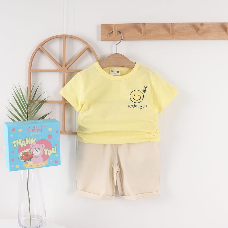 Olive denim - Korean Children Fashion - #kidsstore - Smile Tee - 11