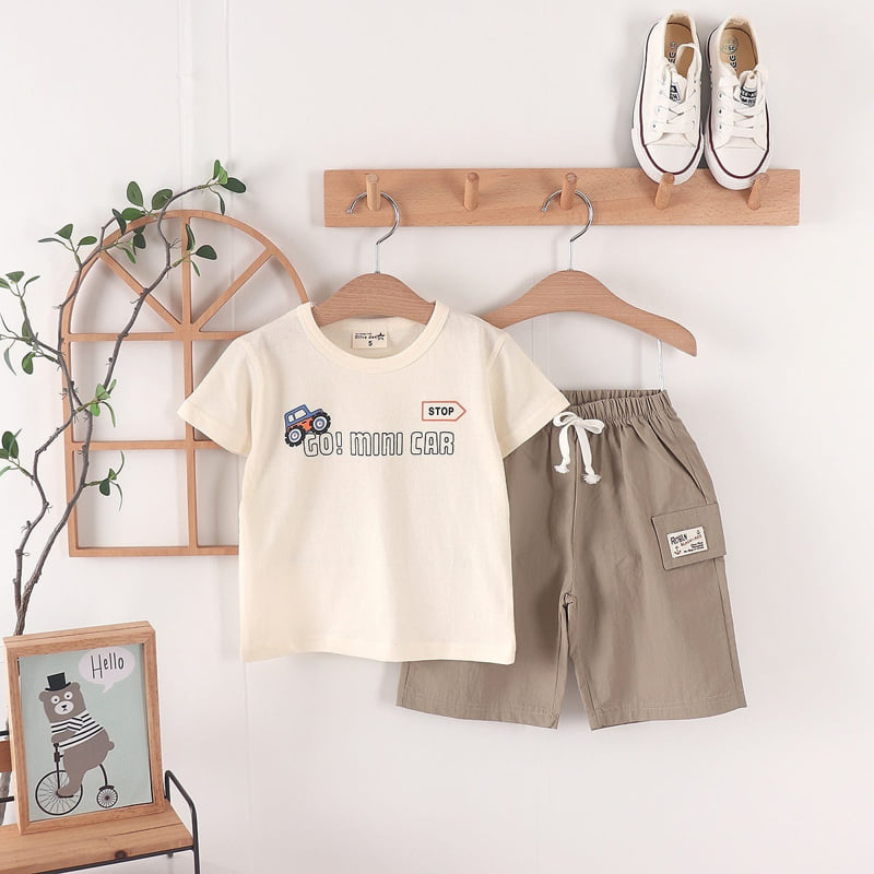 Olive denim - Korean Children Fashion - #kidsstore - Mini Car Tee - 9