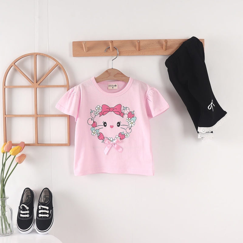 Olive denim - Korean Children Fashion - #kidsstore - Ribbon Cat Tee - 7