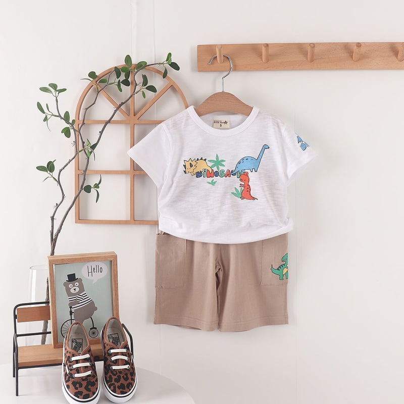 Olive denim - Korean Children Fashion - #kidsstore - Dino Tee - 3