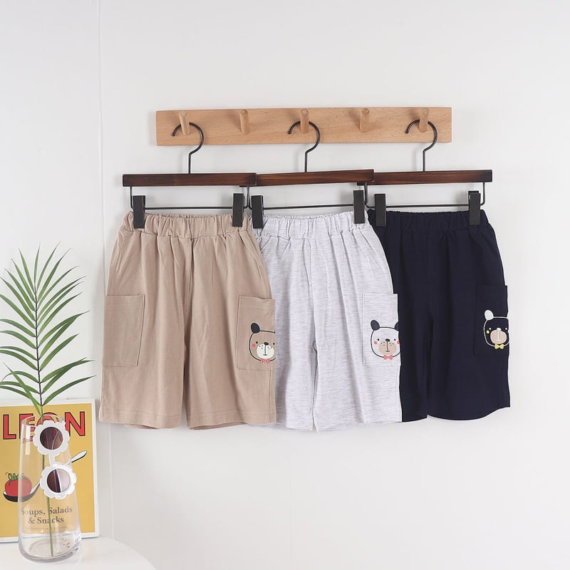Olive denim - Korean Children Fashion - #kidsstore - Bear Shorts