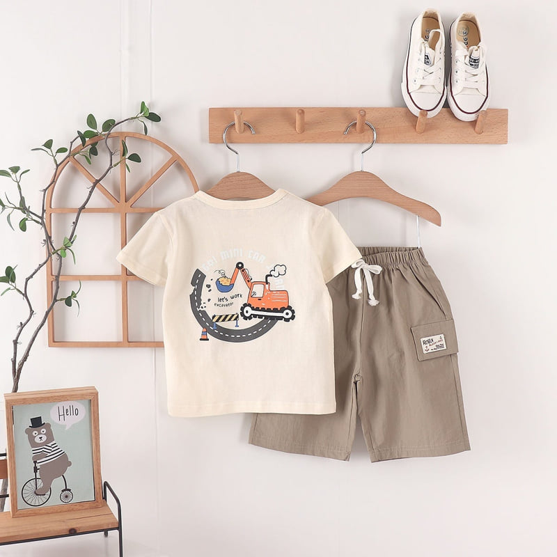 Olive denim - Korean Children Fashion - #kidzfashiontrend - Mini Car Tee - 10