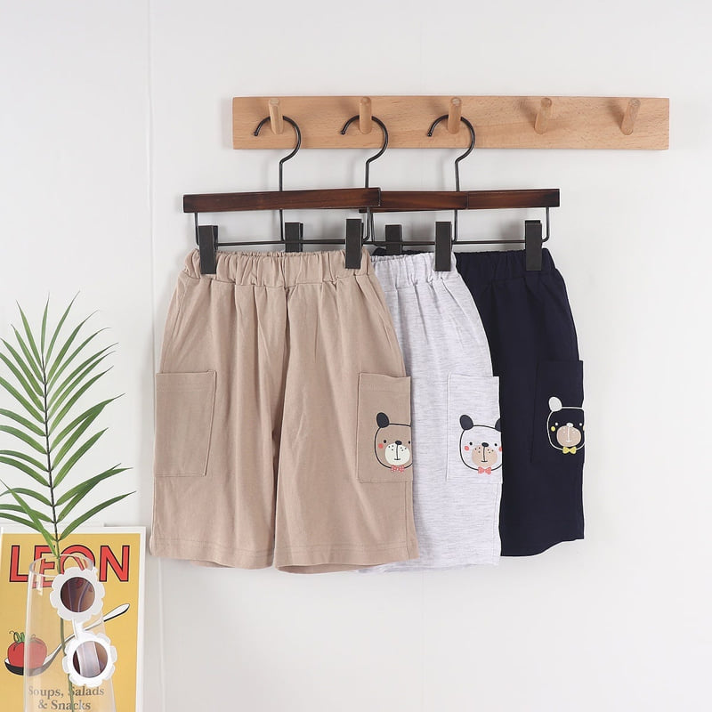 Olive denim - Korean Children Fashion - #kidzfashiontrend - Bear Shorts - 2
