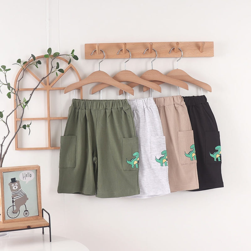 Olive denim - Korean Children Fashion - #kidzfashiontrend - Dino Shorts
