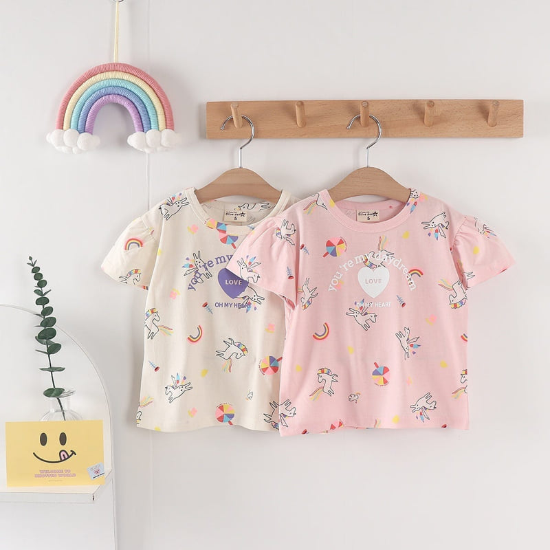 Olive denim - Korean Children Fashion - #kidzfashiontrend - Unicorn Tee