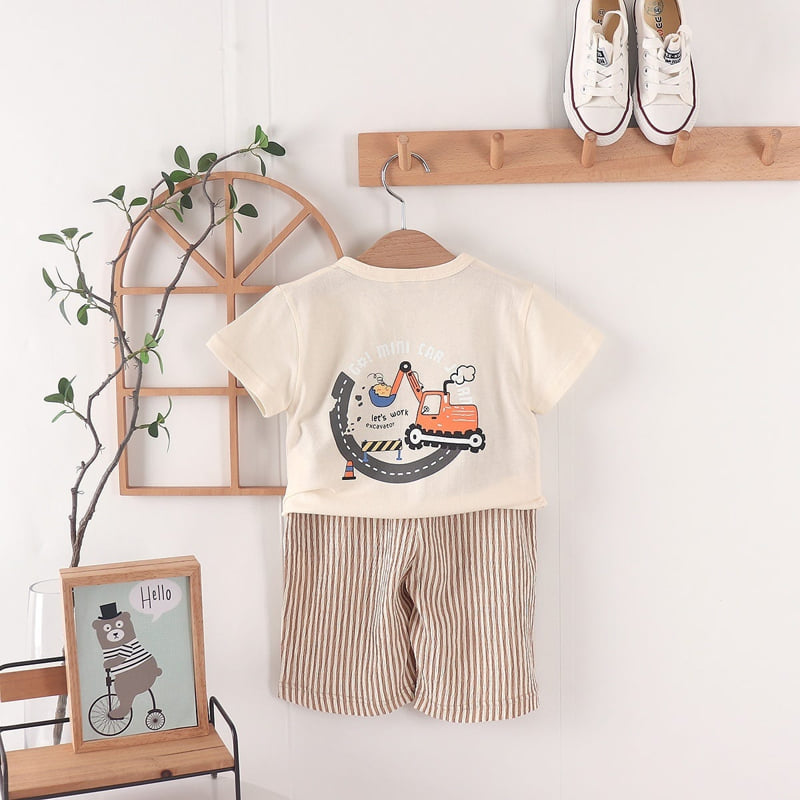 Olive denim - Korean Children Fashion - #littlefashionista - Mini Car Tee - 12