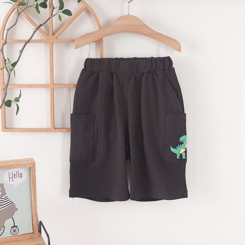 Olive denim - Korean Children Fashion - #littlefashionista - Dino Shorts - 3