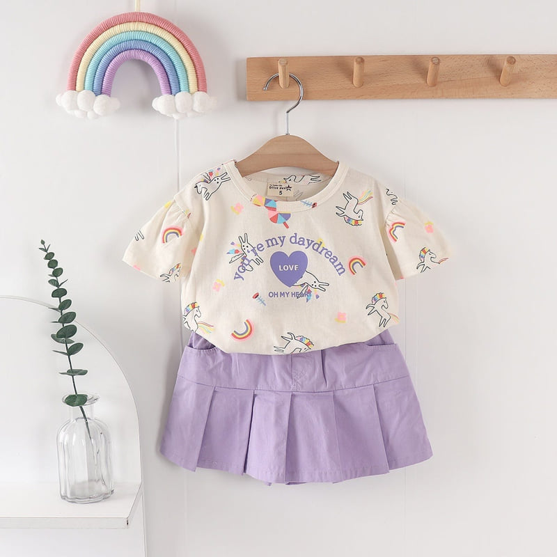 Olive denim - Korean Children Fashion - #littlefashionista - Unicorn Tee - 3