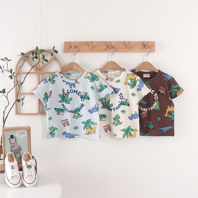 Olive denim - Korean Children Fashion - #littlefashionista - Jurassic Tee