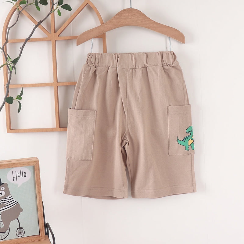 Olive denim - Korean Children Fashion - #littlefashionista - Dino Shorts - 4