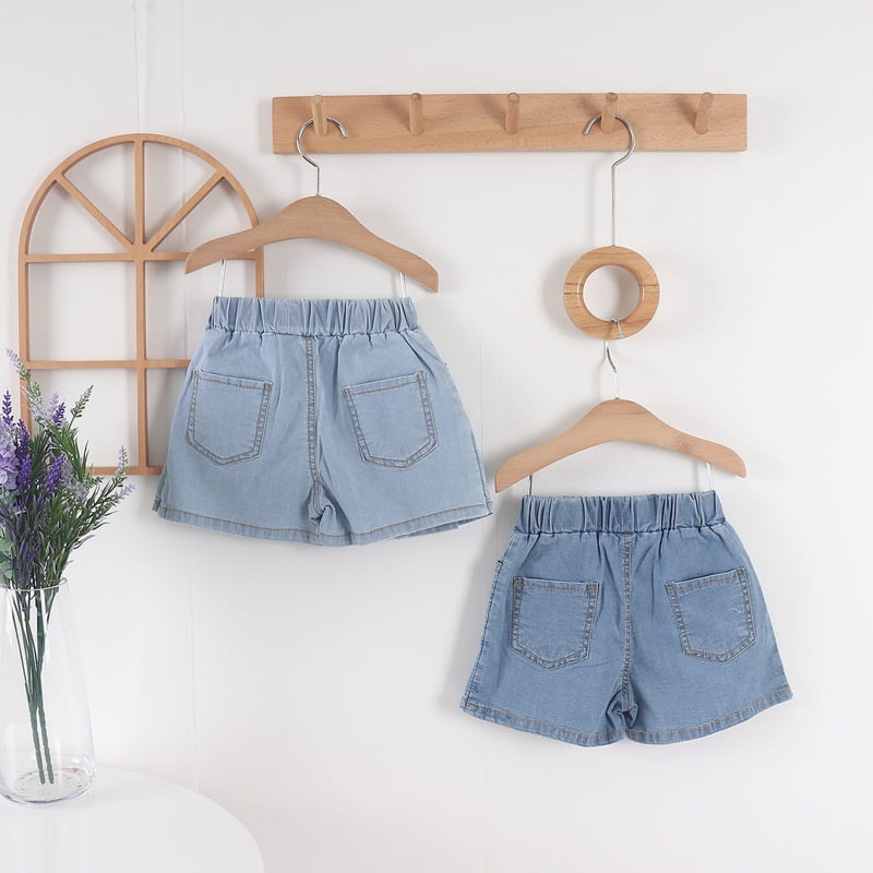 Olive denim - Korean Children Fashion - #magicofchildhood - Denim Skirt Shorts - 7
