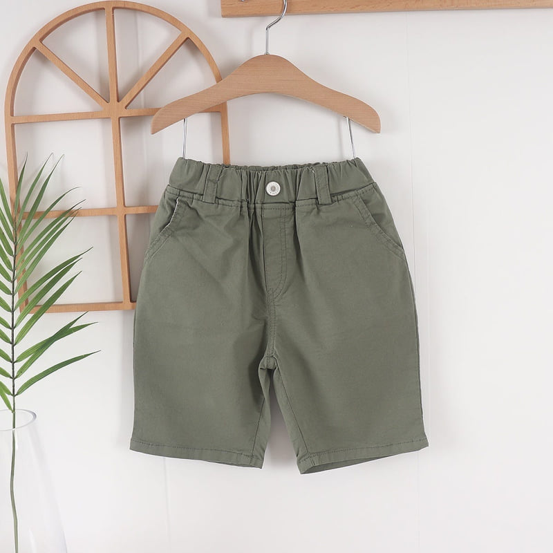 Olive denim - Korean Children Fashion - #minifashionista - Cotton Shorts - 3