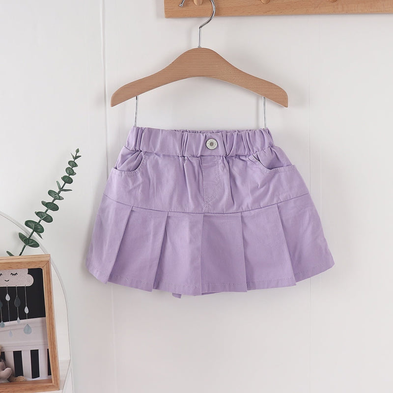 Olive denim - Korean Children Fashion - #minifashionista - Cotton Skirt Shorts - 2