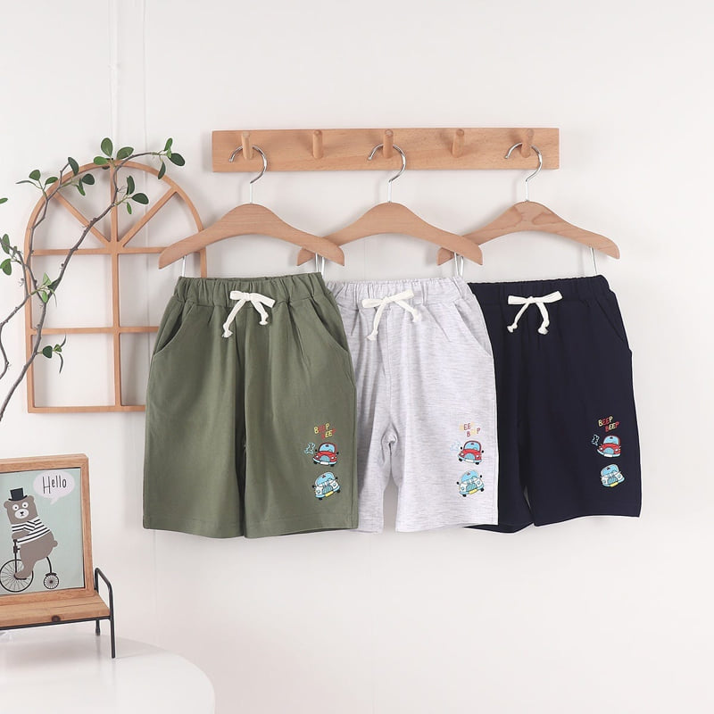 Olive denim - Korean Children Fashion - #minifashionista - Car Shorts
