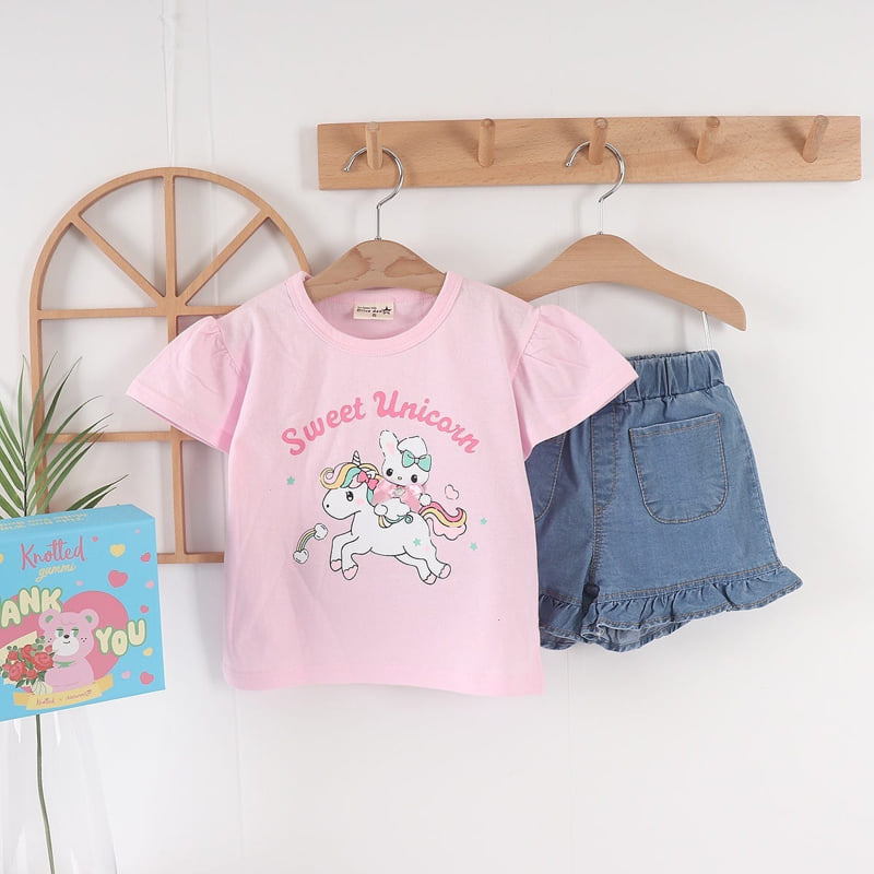 Olive denim - Korean Children Fashion - #minifashionista - Denim Frill Shorts - 7
