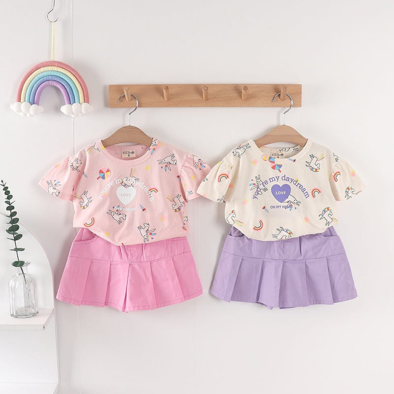 Olive denim - Korean Children Fashion - #minifashionista - Unicorn Tee - 5