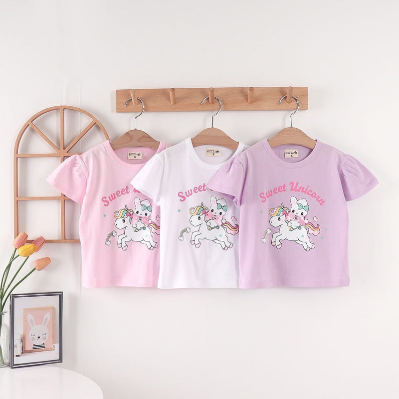 Olive denim - Korean Children Fashion - #minifashionista - Rabbit Unicorn Tee