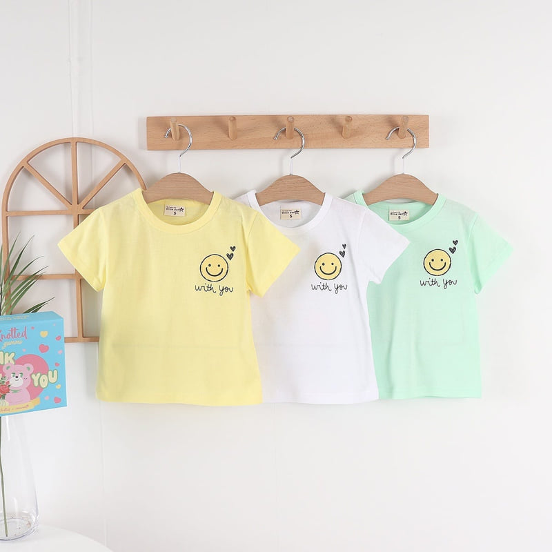 Olive denim - Korean Children Fashion - #prettylittlegirls - Smile Tee