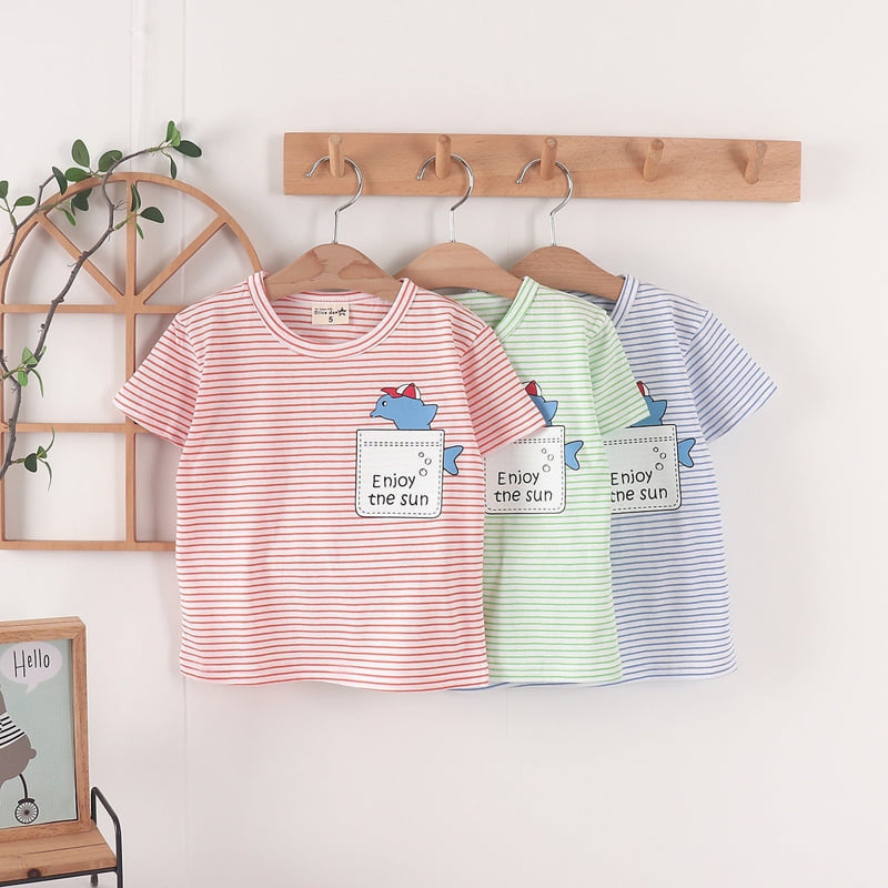 Olive denim - Korean Children Fashion - #prettylittlegirls - Single Shark Tee - 10