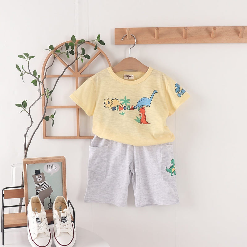 Olive denim - Korean Children Fashion - #prettylittlegirls - Dino Tee - 9