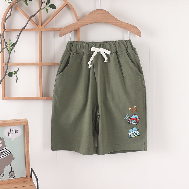 Olive denim - Korean Children Fashion - #prettylittlegirls - Car Shorts - 2