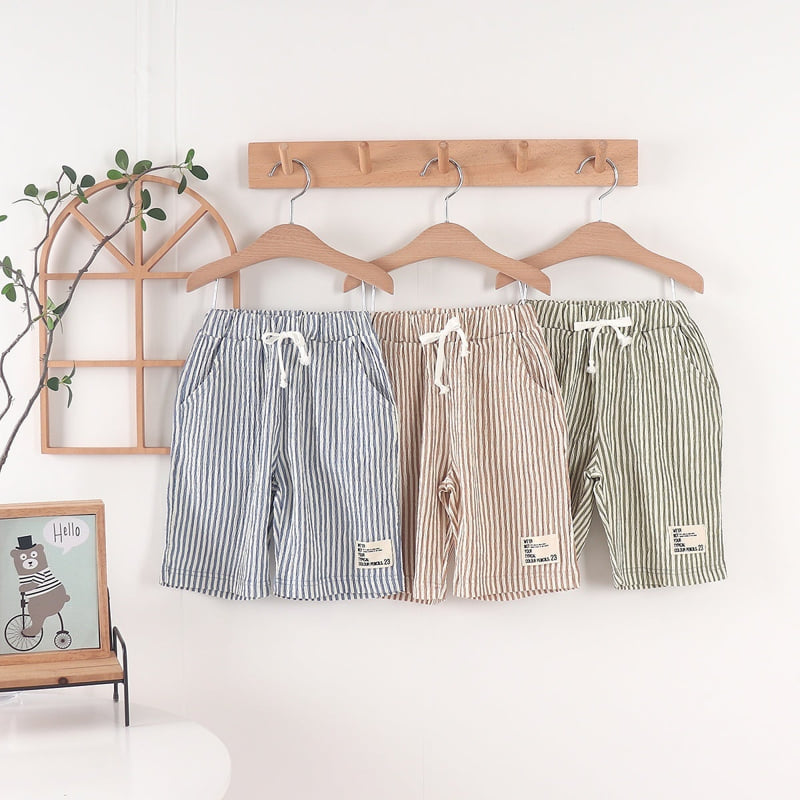 Olive denim - Korean Children Fashion - #prettylittlegirls - Stripe Shorts