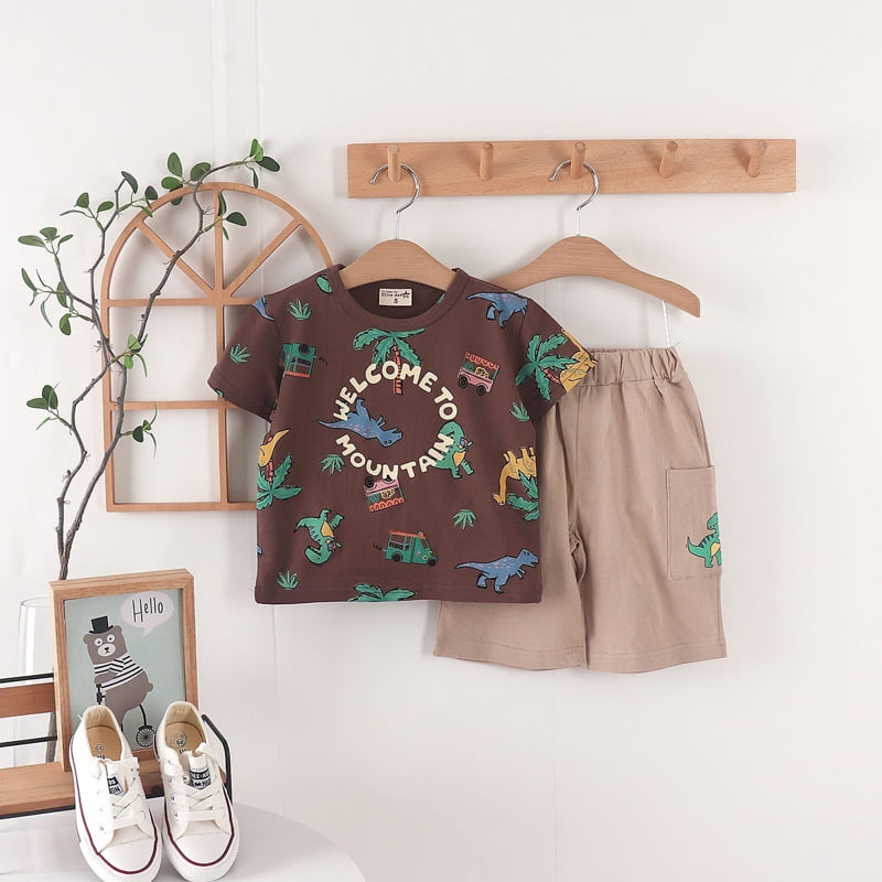 Olive denim - Korean Children Fashion - #minifashionista - Jurassic Tee - 4