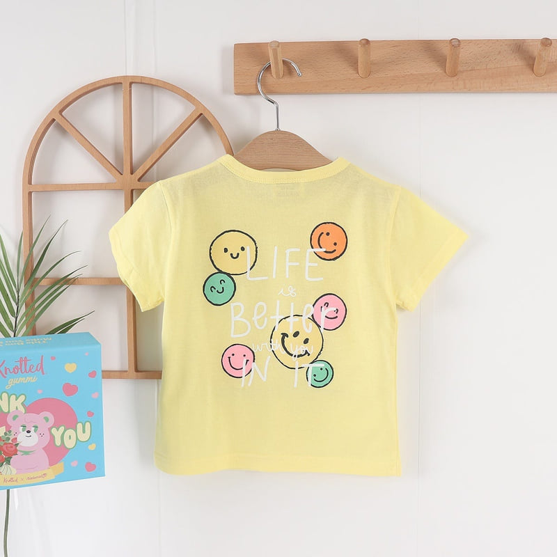 Olive denim - Korean Children Fashion - #toddlerclothing - Smile Tee - 4