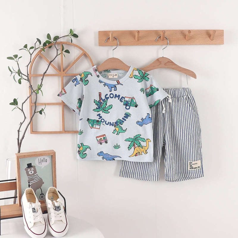 Olive denim - Korean Children Fashion - #stylishchildhood - Jurassic Tee - 7