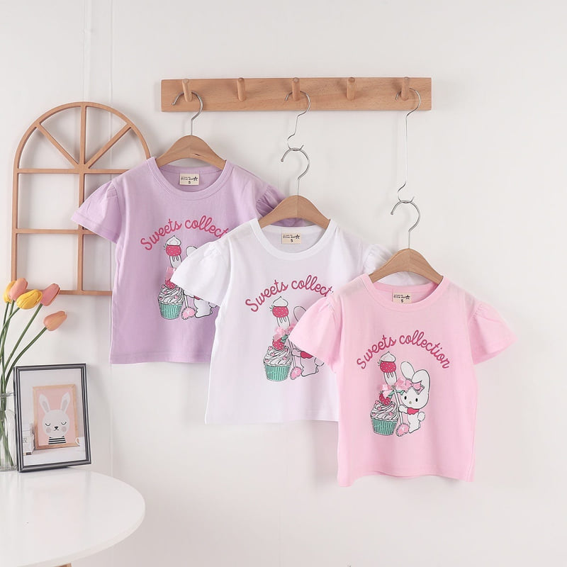 Olive denim - Korean Children Fashion - #stylishchildhood - Cake Strawberry Rabbit Tee - 6