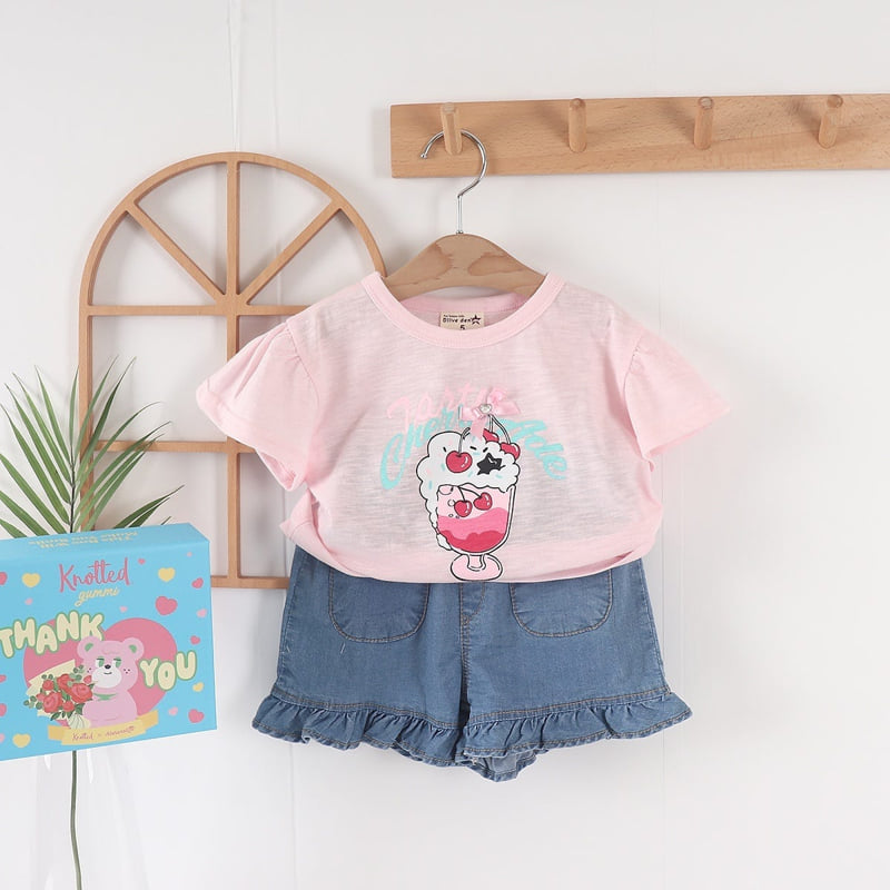 Olive denim - Korean Children Fashion - #toddlerclothing - Parfait Tee - 4