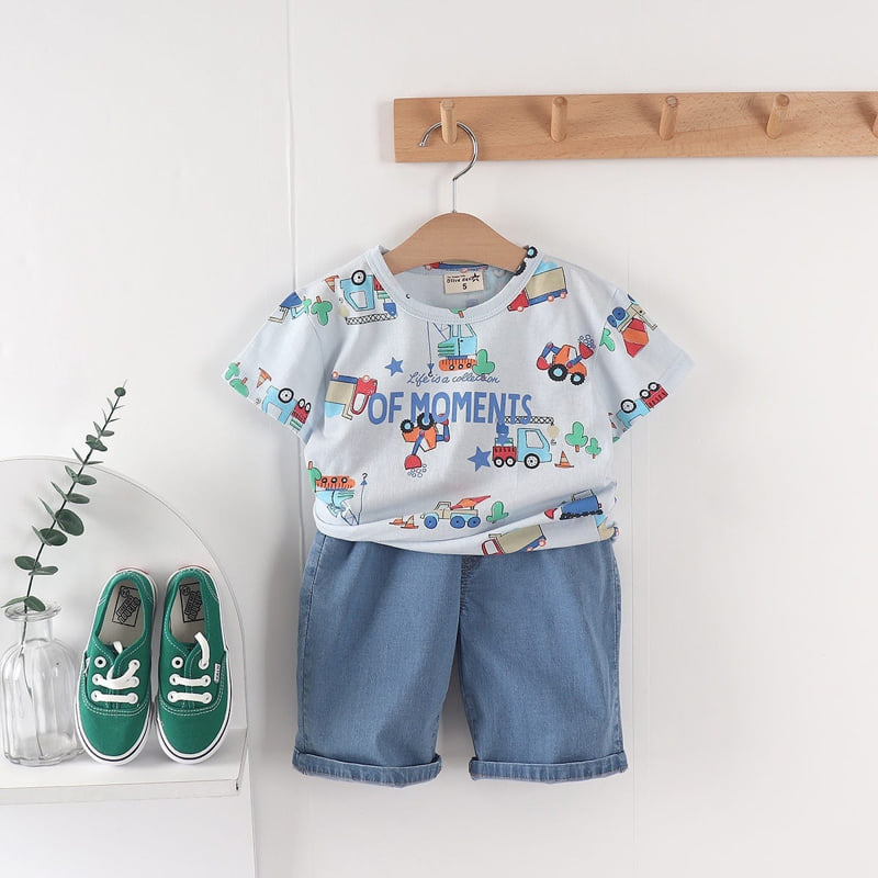 Olive denim - Korean Children Fashion - #todddlerfashion - Equipment Tee - 6