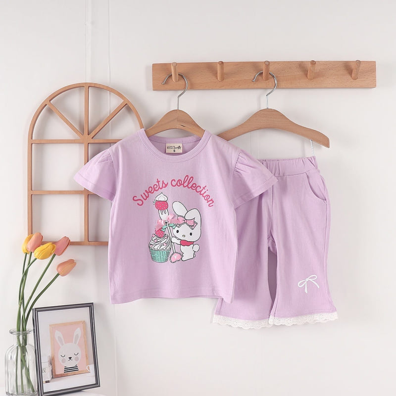 Olive denim - Korean Children Fashion - #prettylittlegirls - Cake Strawberry Rabbit Tee - 4
