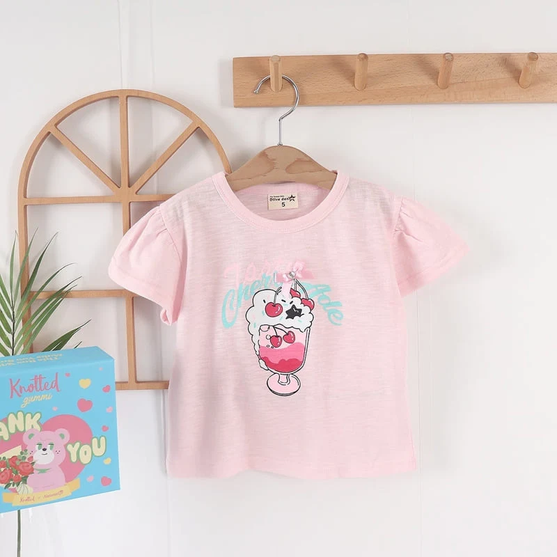 Olive denim - Korean Children Fashion - #todddlerfashion - Parfait Tee - 2